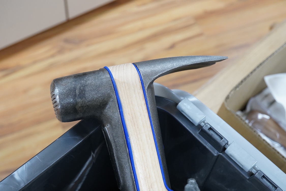 A collection of heavy duty hammers, framing hammers, and axes, including; 13 hammers by Vaughan, U.S.A., plus nine others by Stiletto, etc., and 14 carpenters axes and hatchets by James Howarth, Gransfars Bruks, Agdor of